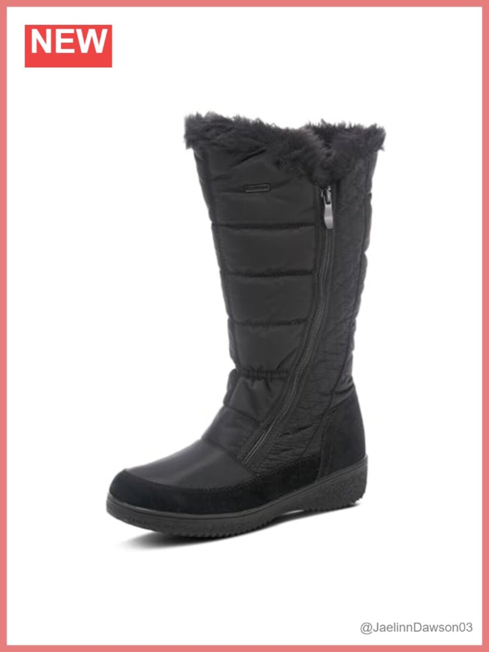 Spring Step Women's Mid Calf Snow Boots Waterproof Faux Fur Lining Zip